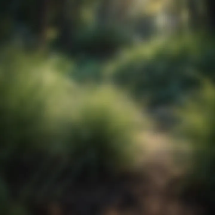 Tranquil Japanese Forest Grass in Shade