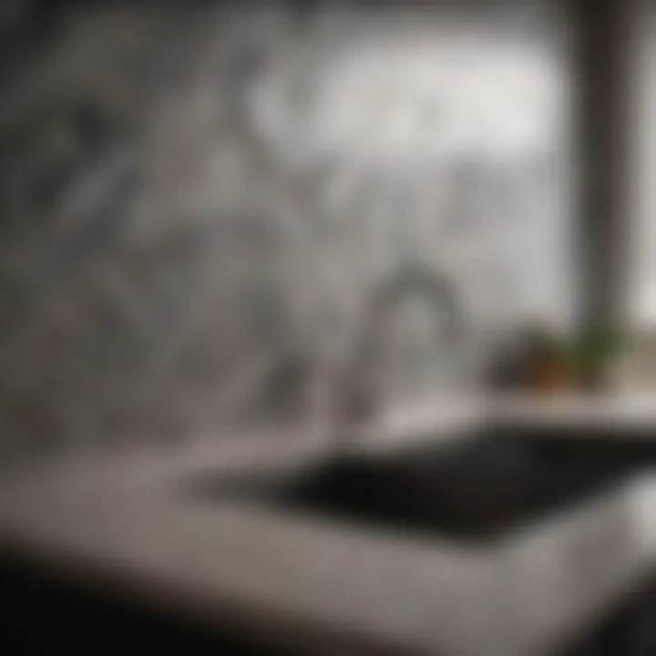 Trendy Herringbone Backsplash