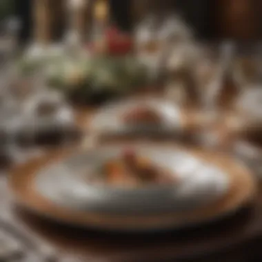 Opulence Unveiled: Masterful Dinnerware Display Luxurious Dinnerware Arrangement