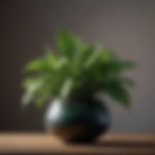 Elegant plant with delicate leaves in a minimalist pot