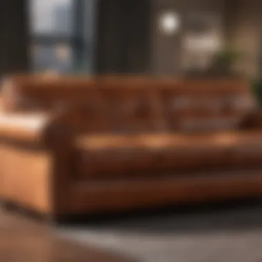 Professional leather couch cleaning equipment in action