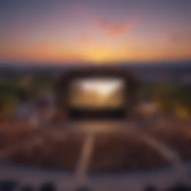 Spectacular aerial view of outdoor theater at dusk