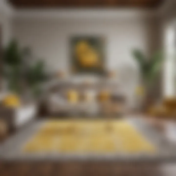Chic Living Room with Ruggable Banana Rug as Focal Point