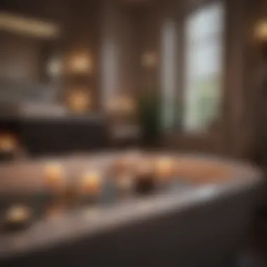 Luxurious bathtub with scented candles