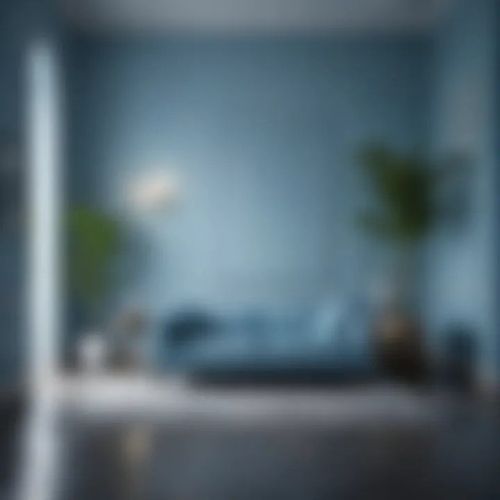 A serene blue room depicting tranquility