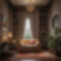 A cozy reading nook with artistic decor