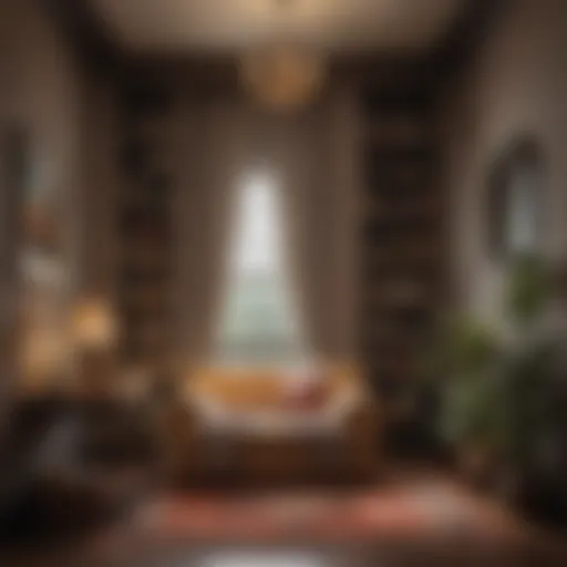A cozy reading nook with artistic decor