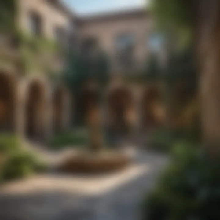 Botanical Splendor in University Campus Courtyard