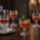 Exquisite crystal glassware filled with aromatic Sazerac cocktail