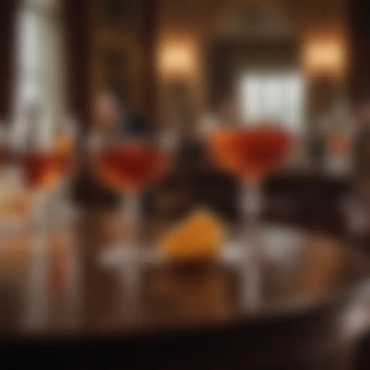 Luxurious setting with elegant ambiance for enjoying Sazerac cocktail