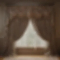Luxurious fabric valance showcasing intricate patterns