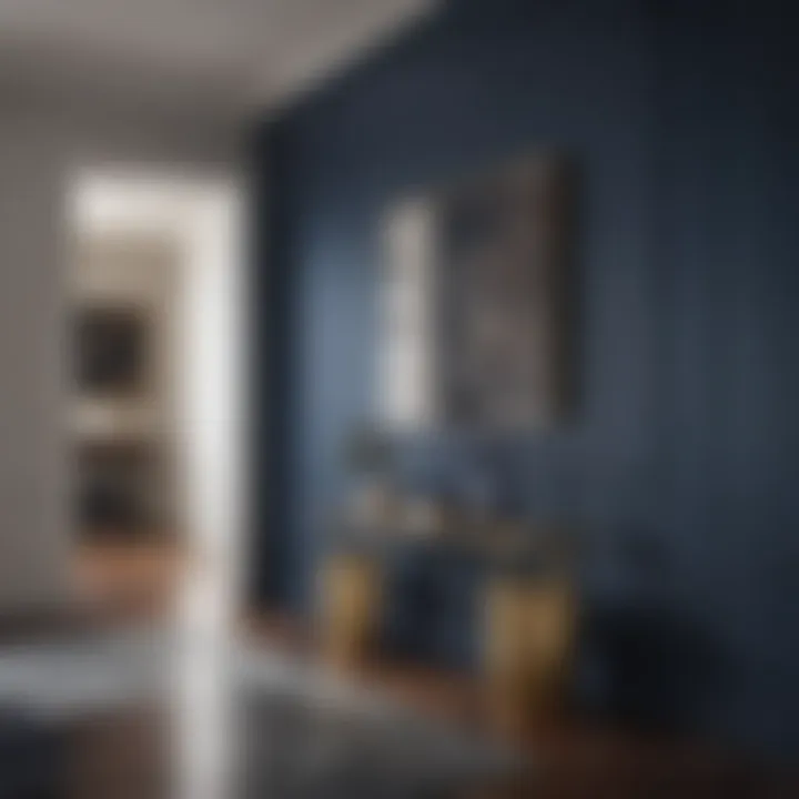 Stylish Midnight Blue Accent Wall