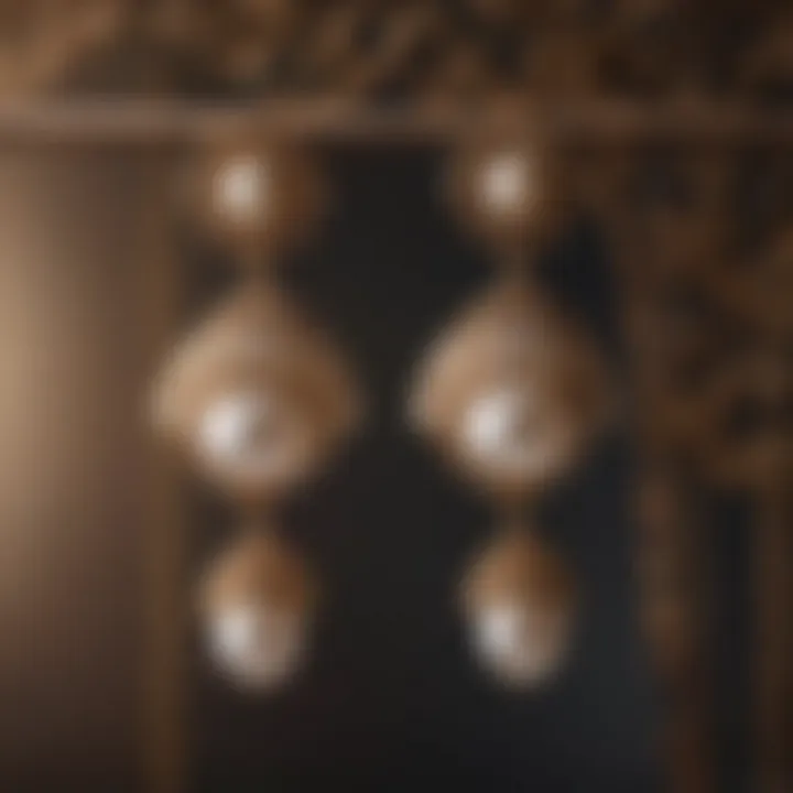 Vintage Pearl Earrings in Ornate Setting