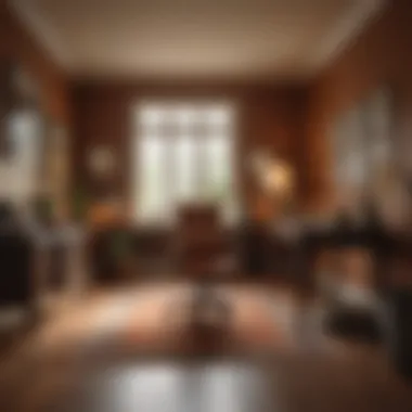 Warm earthy tones creating a cozy home office ambiance