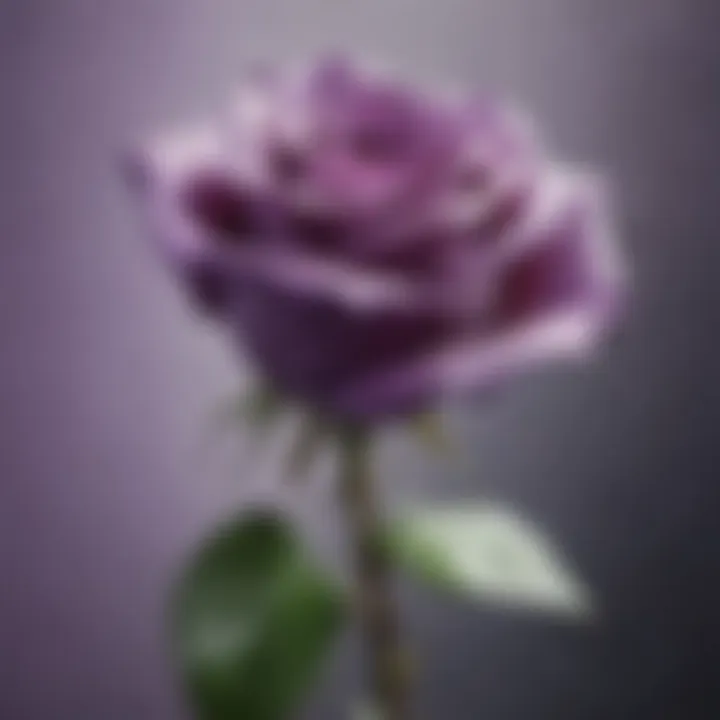 Artistic representation of a purple rose in watercolor